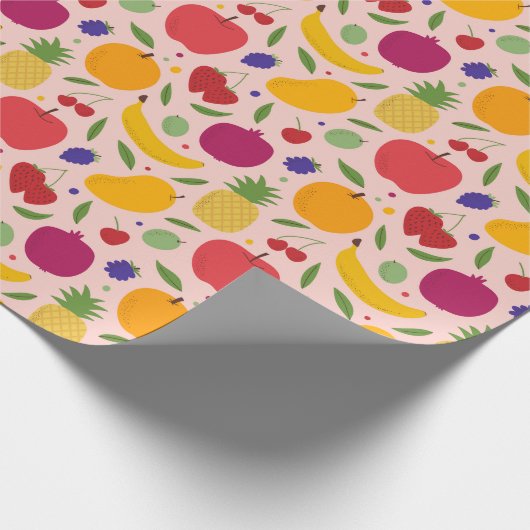 Fruchtbares Ananas-Bananenmuster Geschenkpapier (Ecke)