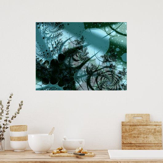 Fruchtbares Cooles Abstraktes Fine Art Fraktal Poster (Küche)