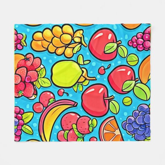 Fruchtbares Musterdesign Fleecedecke (Vorderseite (Horizontal))