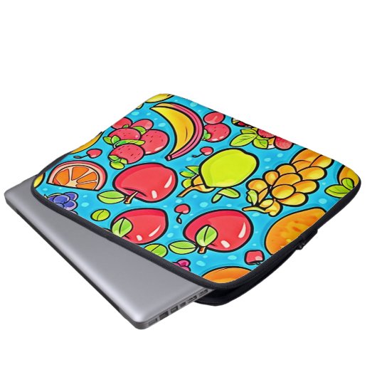 Fruchtbares Musterdesign Laptopschutzhülle (Vorne Knopf)