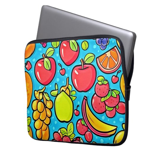 Fruchtbares Musterdesign Laptopschutzhülle (Vorderseite Links)