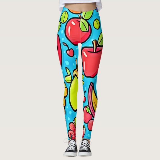 Fruchtbares Musterdesign Leggings (Vorderseite)