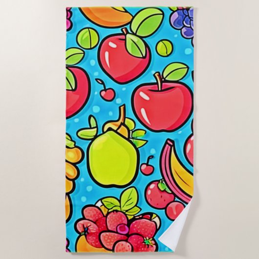 Fruchtbares Musterdesign Strandtuch (Vorderseite)