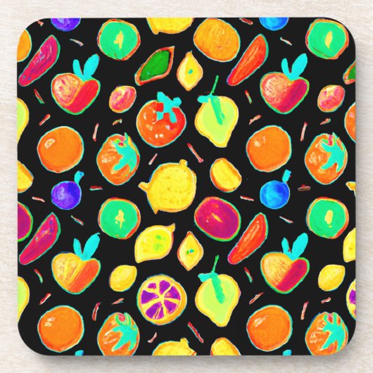 Fruchtbares Neon Visions Design Getränkeuntersetzer (Vorderseite)