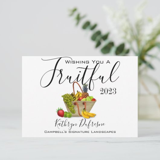 "Fruchtbares neues Jahr" Unternehmen/Unternehmen V Dankeskarte (Stehend Vorderseite)