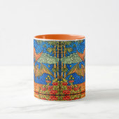 Fruchtbat Gestaltetes Glas Mosaik blau orange Tasse (Zentrum)