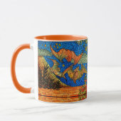 Fruchtbat Gestaltetes Glas Mosaik blau orange Tasse (Links)