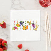 Fruchtbirnen Früchte kühne Farben Grafik Serviette (Beispiel)