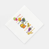 Fruchtbirnen Früchte kühne Farben Grafik Serviette (Ecke)