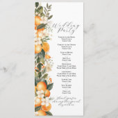 Fruchtblumenorangen Hochzeitsmenü - Einzelheiten Programm (Rückseite)