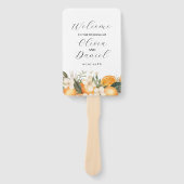 Fruchtblumenorangen-Hochzeitsprogramm Fächer (Vorderseite)