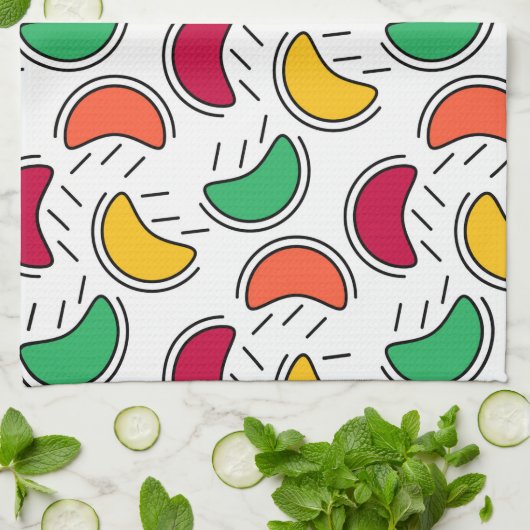 Fruchtbonbons-Muster Geschirrtuch (Gefaltet)