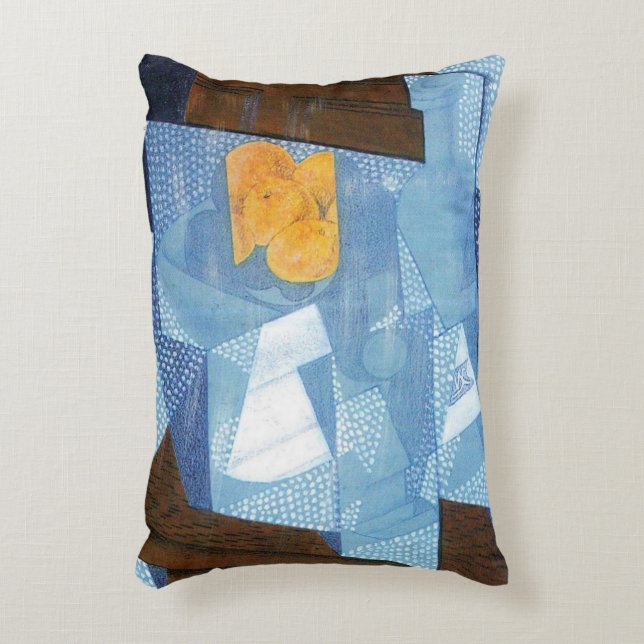 Fruchtbowl von Juan Gris, Vintager Kubismus Stilll Zierkissen (Vorderseite(Vertikal))