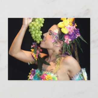früchtchen, grapes, fruits, bodypainting, bodyart postkarte