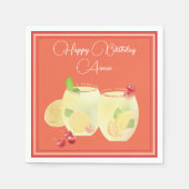 Fruchtcocktails Happy Birthday Paper Napkin Serviette (Vorderseite)