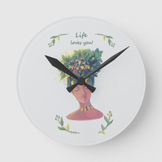 Fruchtdarstellung Valentins Runde Wanduhr (Vorderseite)