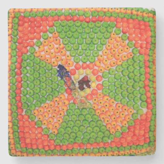 Fruchtdesign-Textur aus dem israelischen Untersetz Steinuntersetzer (Vorderseite)