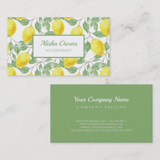 Fruchtdesign Visitenkarte (Vorne/Hinten)