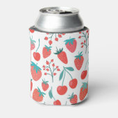 Fruchtdoodle: Erdbeeren, Kirschmuster. Dosenkühler (Kanne Rückseite)