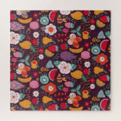 Fruchtdoodles, handgezeichnet Sommerdekoration. Puzzle (Horizontal)