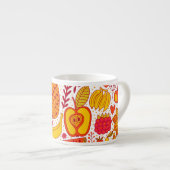 Fruchtdoodles: Vintages Sommermuster. Espressotasse (Vorderseite Rechts)