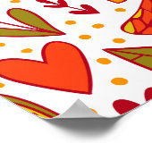 Fruchtdoodles: Vintages Sommermuster. Poster (Ecke)