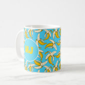 Fruchtdruckspur für Funky Tropical Banana Muster Kaffeetasse (Vorderseite Links)