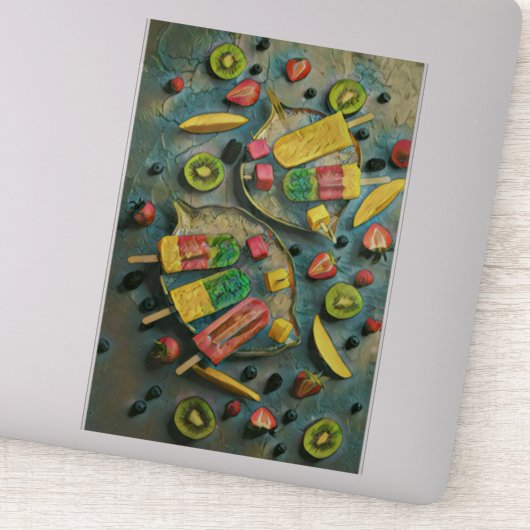 Früchte aus farbigem Eis Aufkleber (Detail)