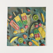 Früchte aus farbigem Eis Wandteppich (Vorderseite (Horizontal))