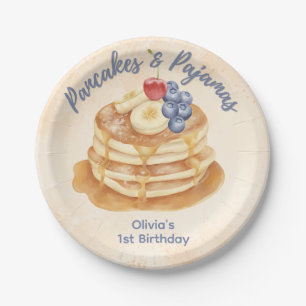 Früchte Blaubeer Pfannkuchen & Pyjama 1. Geburtsta Pappteller