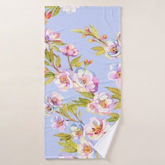 Früchte blühender Apfel- oder Kirschbäume auf der Badehandtuch