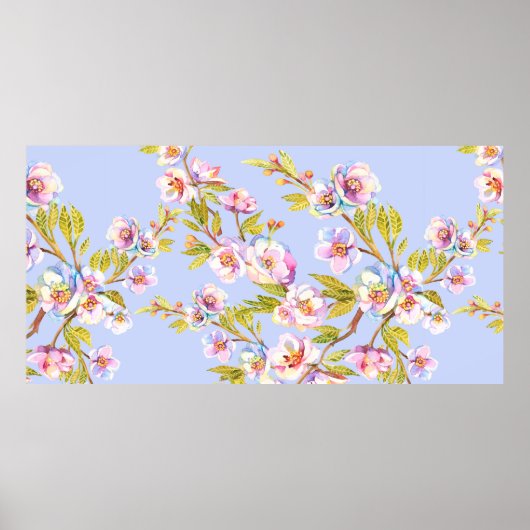 Früchte blühender Apfel- oder Kirschbäume auf der  Poster (Vorne)