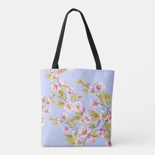 Früchte blühender Apfel- oder Kirschbäume auf der Tasche (Rückseite)