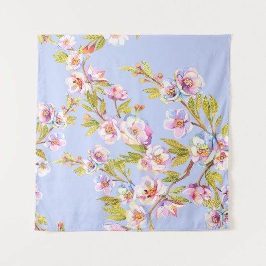 Früchte blühender Apfel- oder Kirschbäume auf der Wandteppich (Vorderseite)