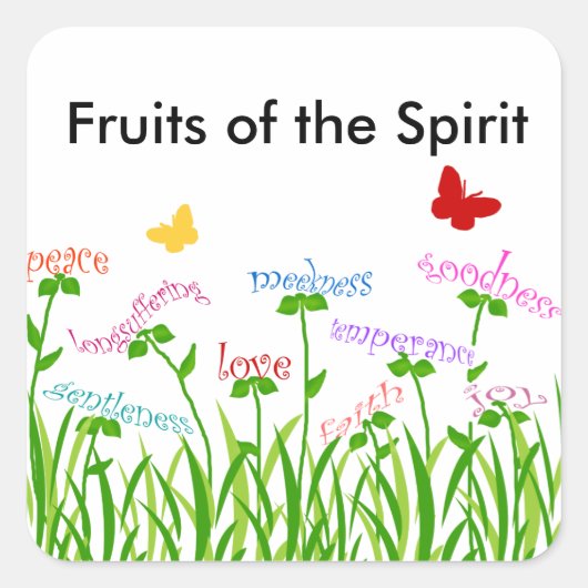 Früchte der Gartenprodukte Spirit Quadratischer Aufkleber (Vorderseite)