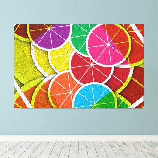 Früchte der Lemon farbigen Leinwand (Insitu (Holzboden))
