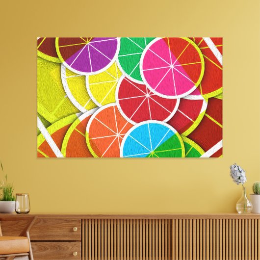 Früchte der Lemon farbigen Leinwand (Insitu (Wohnzimmer))