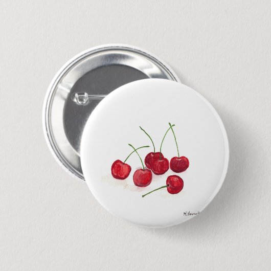 Früchte der Rotkirsche Button (Vorne & Hinten)