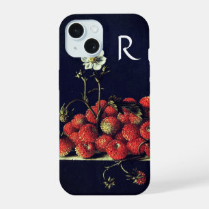 FRÜCHTE DER SAISON, ERDBEEREN UND ERDBEERBLÜTE iPhone 15 HÜLLE