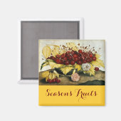 FRÜCHTE DER SAISON / KIRSCHEN UND NELKEN MAGNET (Vorderseite/Rückseite)