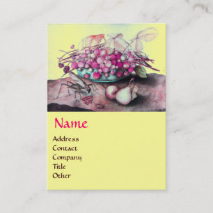FRÜCHTE DER SAISON /STRAWBERRIES,PFLANZEN Pink Yel Visitenkarte