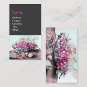 FRÜCHTE DER SAISON /STRAWBERRIES, PINZEN, grau Visitenkarte (Vorne/Hinten)