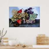 FRÜCHTE DER SAISON / TRAUBEN UND BIRNEN POSTER (Küche)