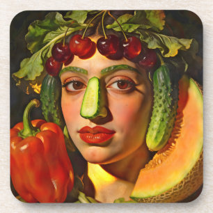 Früchte des Ausdrucks – Ein surrealistisches Portr Getränkeuntersetzer