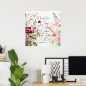 Früchte des Branntweins, rosa Blüte Poster (Heimbüro)