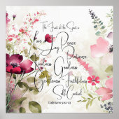 Früchte des Branntweins, rosa Blüte Poster (Vorne)