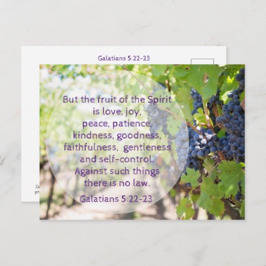 Früchte des Geist-Bibelverses Postkarte (Vorne/Hinten)