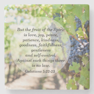 Früchte des Geistes Galatians 5:22-23 Marmor Steinuntersetzer