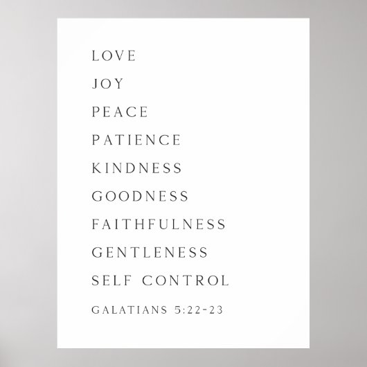 Früchte des Geistes Galatians 5:22-23 Poster (Vorne)