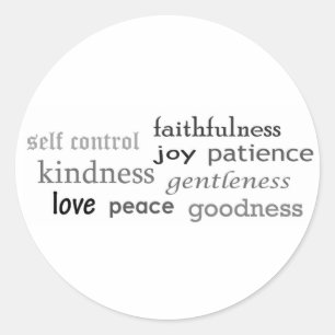 Früchte des Geistes, Galatians 5:22 - 23 Runder Aufkleber